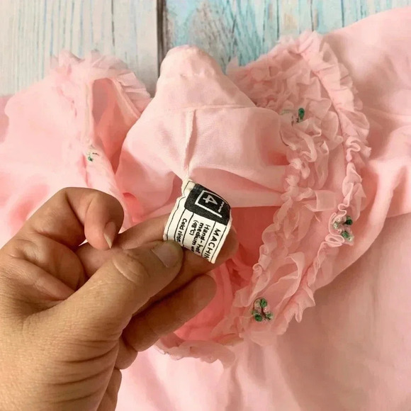 Cute little pink vintage slip dress nightgown size medium - Picture 5 of 6